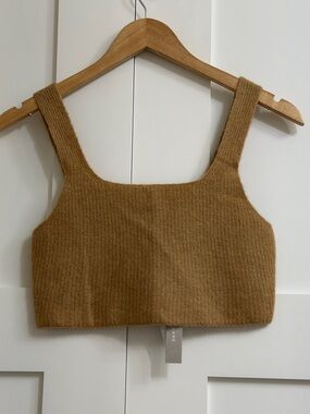 Everlane The Cozy-Stretch Tank in Camel, Size Medium